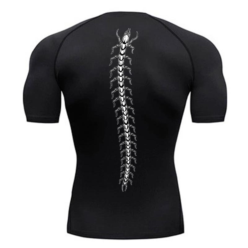 Base Layer Top - Grafische Kompressionsshirts für Herren, Fitnessstudio, Workout,