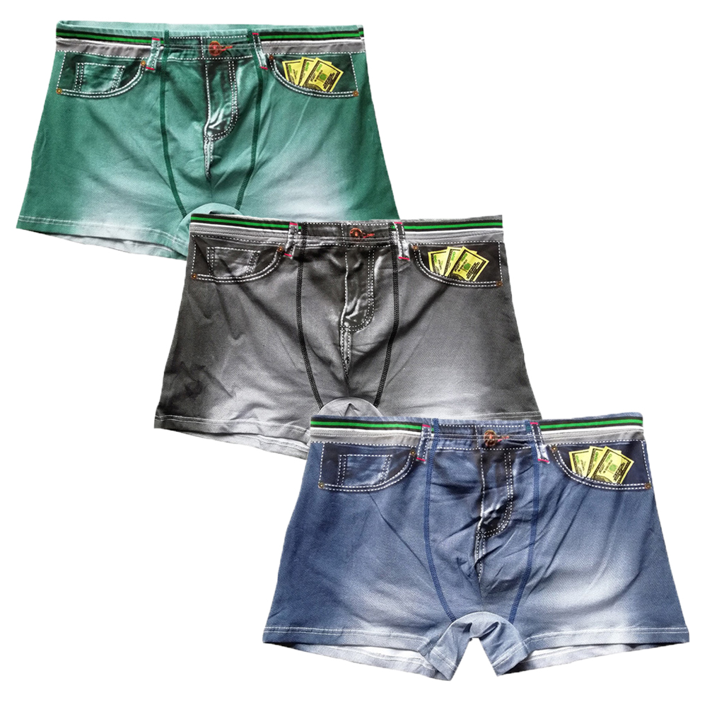 Multi Pack Underwear - 3 Teile/lose Männer Boxer Shorts Denim