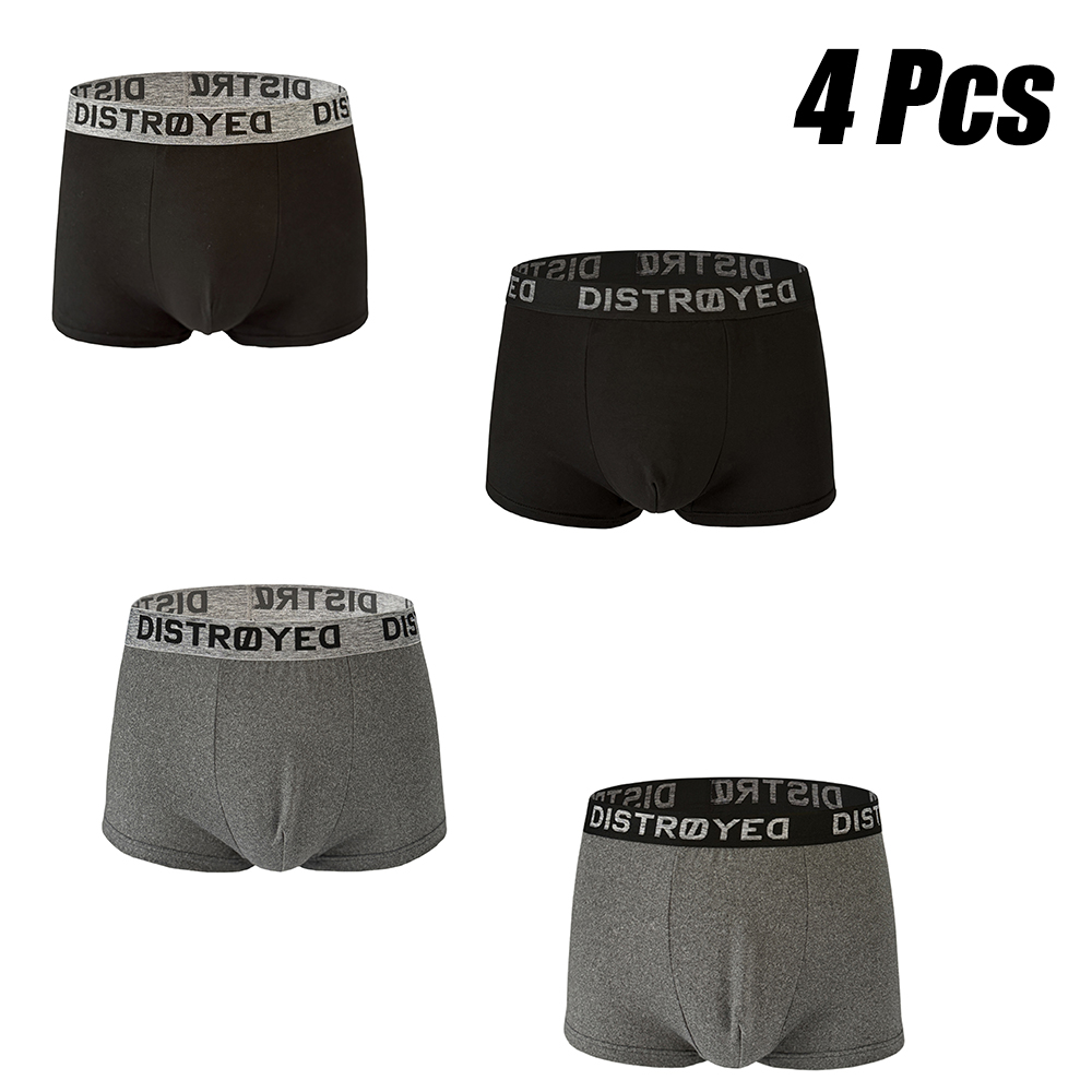Multi Pack Underwear - Herren Nahtlose Atmungsaktive Boxershorts 4er-Pack Einfarbiges